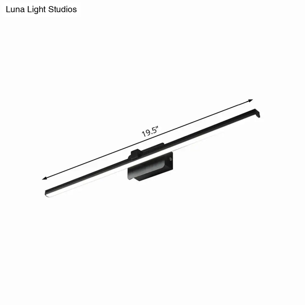 DecorBites™ Modernist LED Vanity Light Fixture - Black/White Linear Design - 16"/19.5" Width - Warm/White Light
