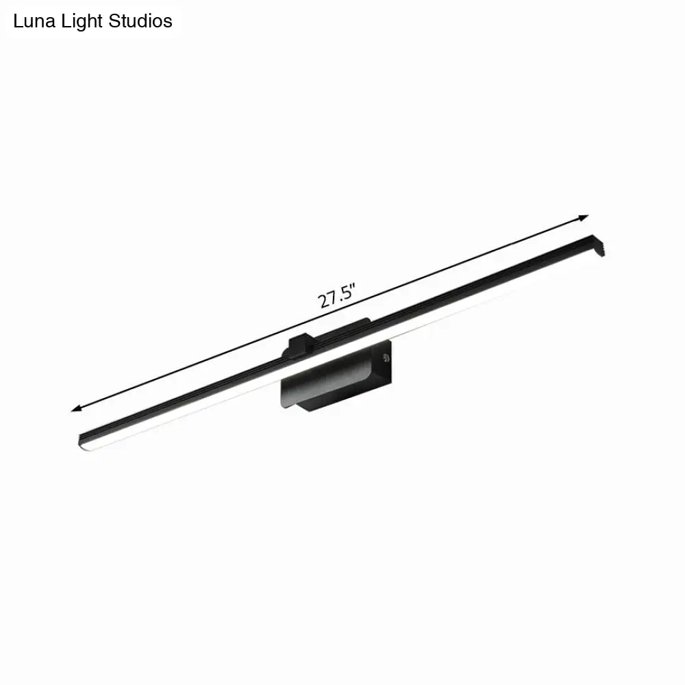DecorBites™ Modernist LED Vanity Light Fixture - Black/White Linear Design - 16"/19.5" Width - Warm/White Light