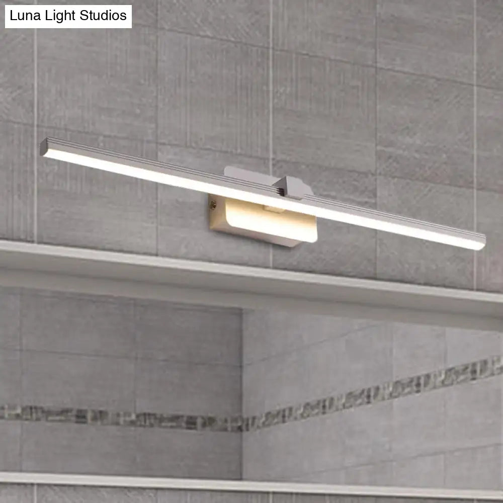 DecorBites™ Modernist LED Vanity Light Fixture - Black/White Linear Design - 16"/19.5" Width - Warm/White Light