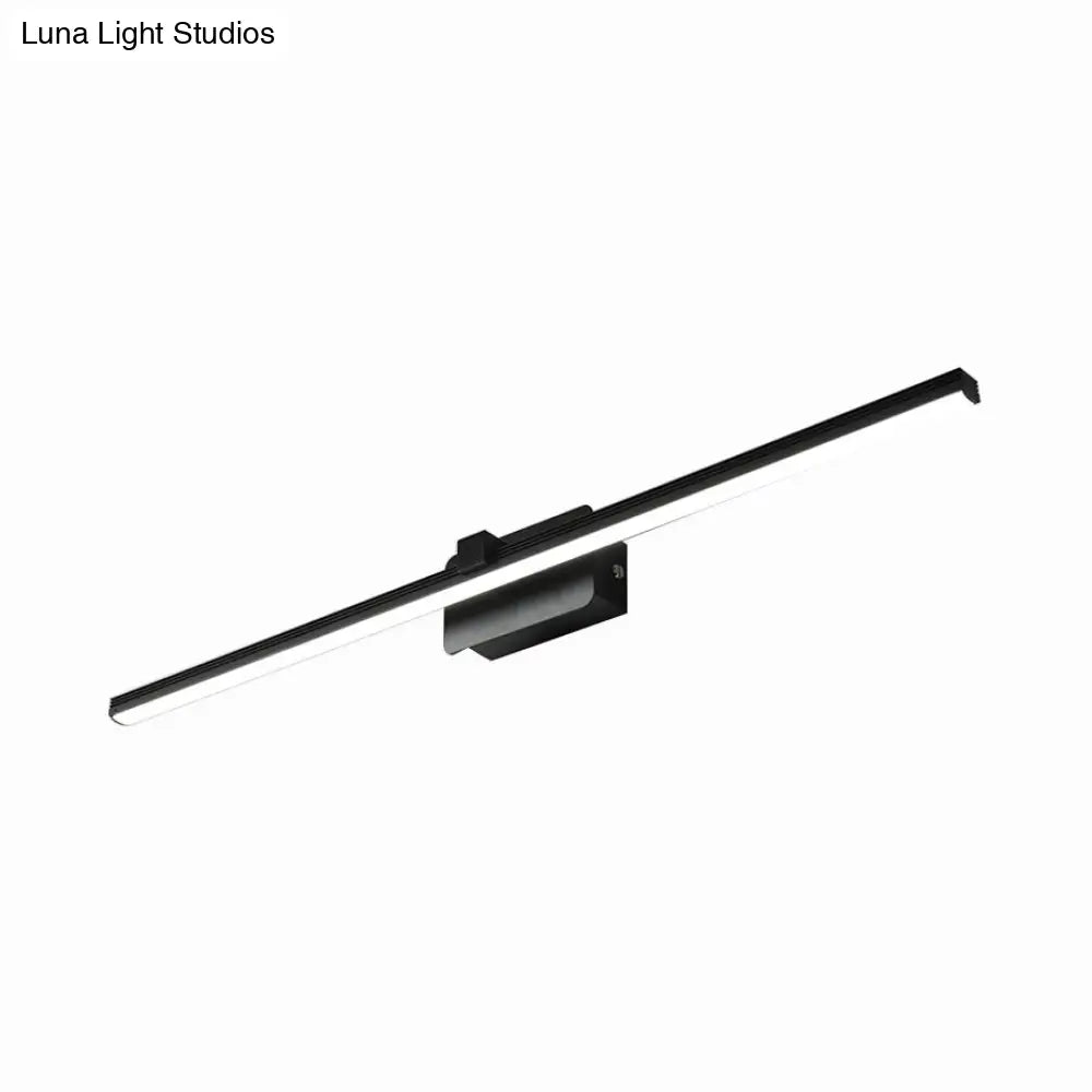 DecorBites™ Modernist LED Vanity Light Fixture - Black/White Linear Design - 16"/19.5" Width - Warm/White Light