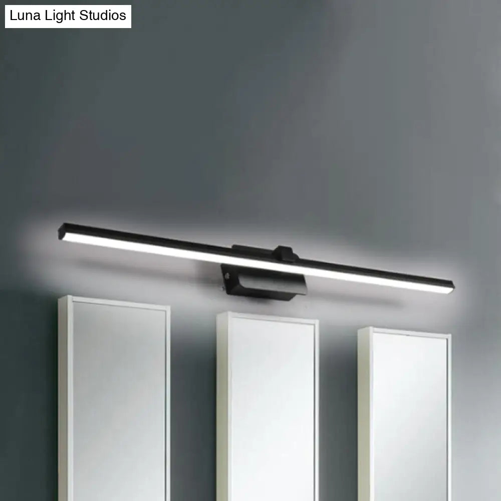 DecorBites™ Modernist LED Vanity Light Fixture - Black/White Linear Design - 16"/19.5" Width - Warm/White Light