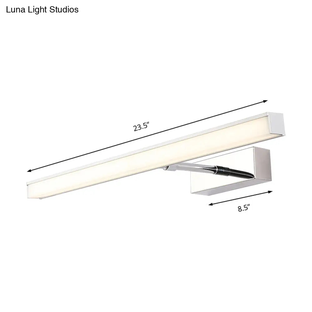 DecorBites™ Modernist Metal Linear Vanity Sconce - 16"/19.5"/23.5" Wide, LED, Black/Silver, Natural Light