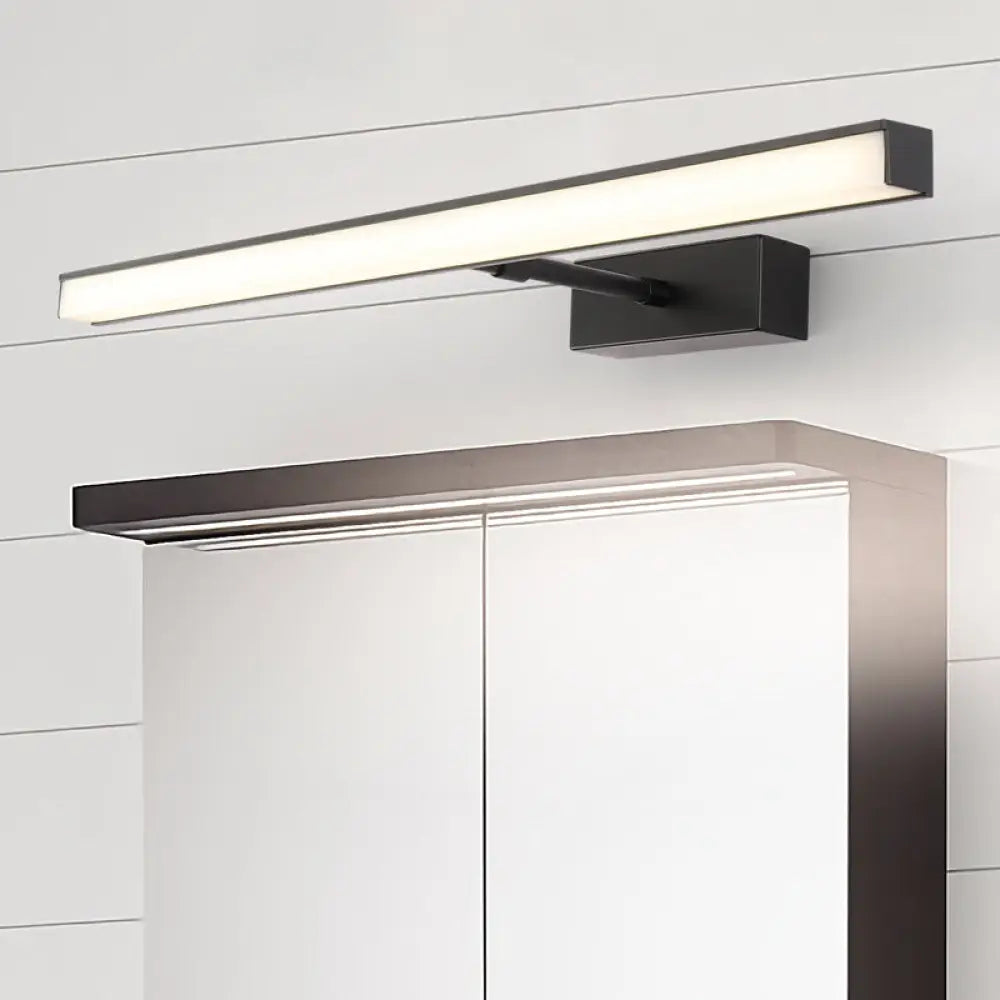 DecorBites™ Modernist Metal Linear Vanity Sconce - 16"/19.5"/23.5" Wide, LED, Black/Silver, Natural Light