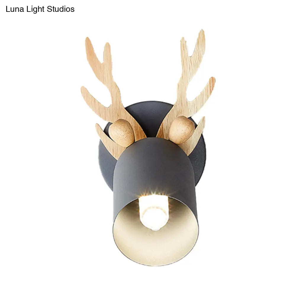 DecorBites™ Modernist Metal Wall Sconce with Antler Design and Cylinder Shape for Bedroom Lighting