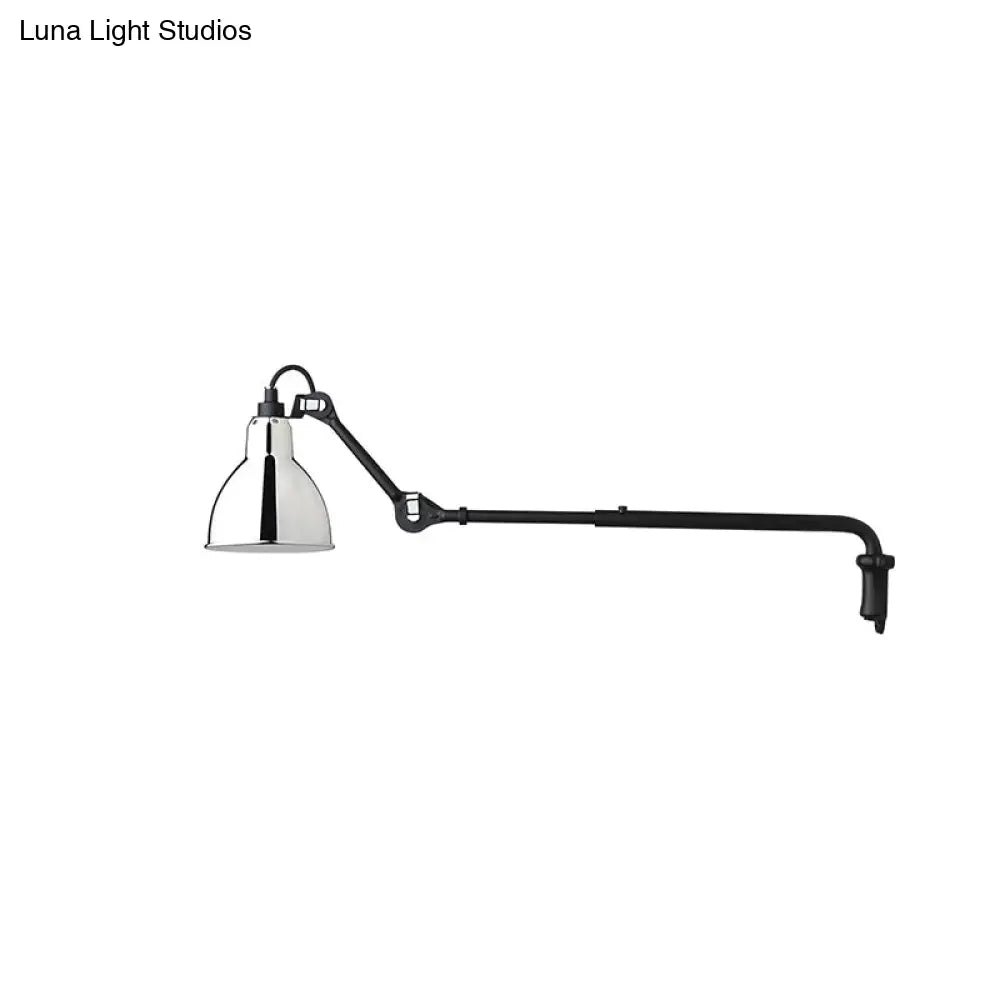 DecorBites™ Modernist Metallic Bowl Wall Sconce with 1 Light - Black/White Fixture for Bedroom Lighting