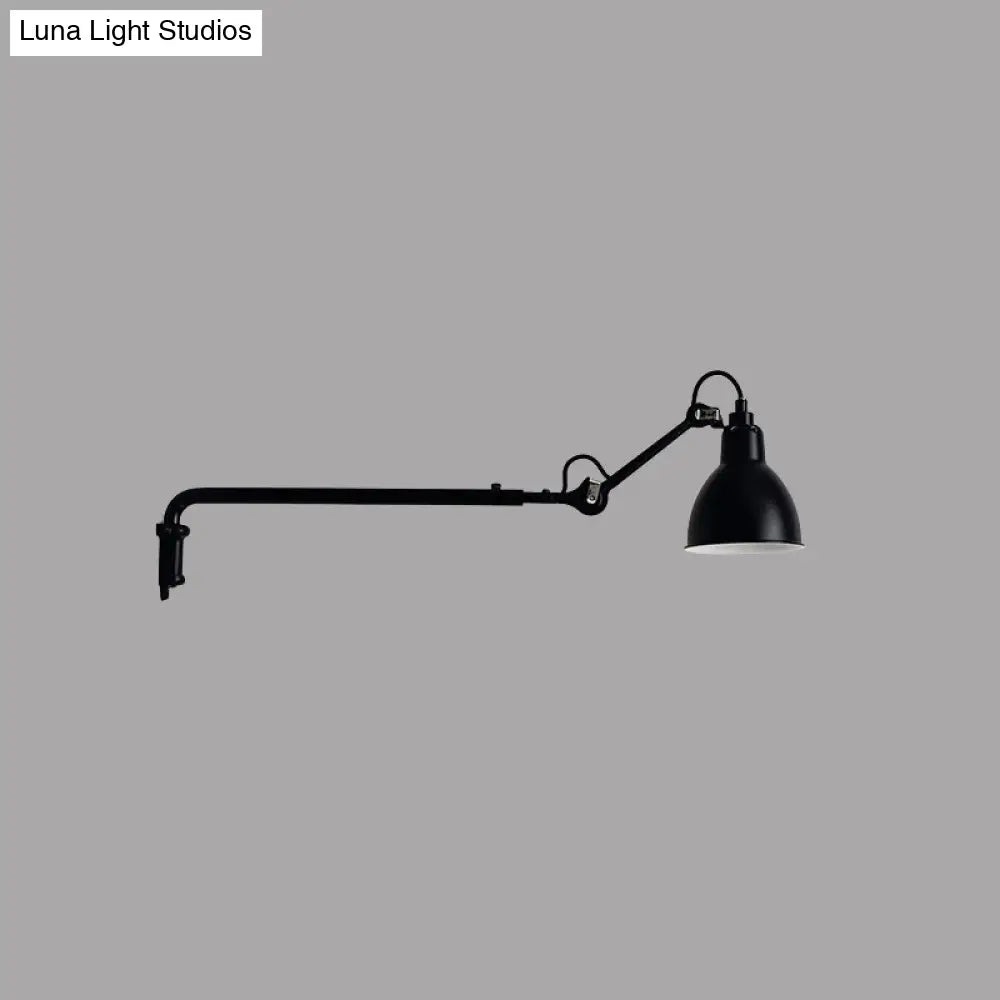 DecorBites™ Modernist Metallic Bowl Wall Sconce with 1 Light - Black/White Fixture for Bedroom Lighting