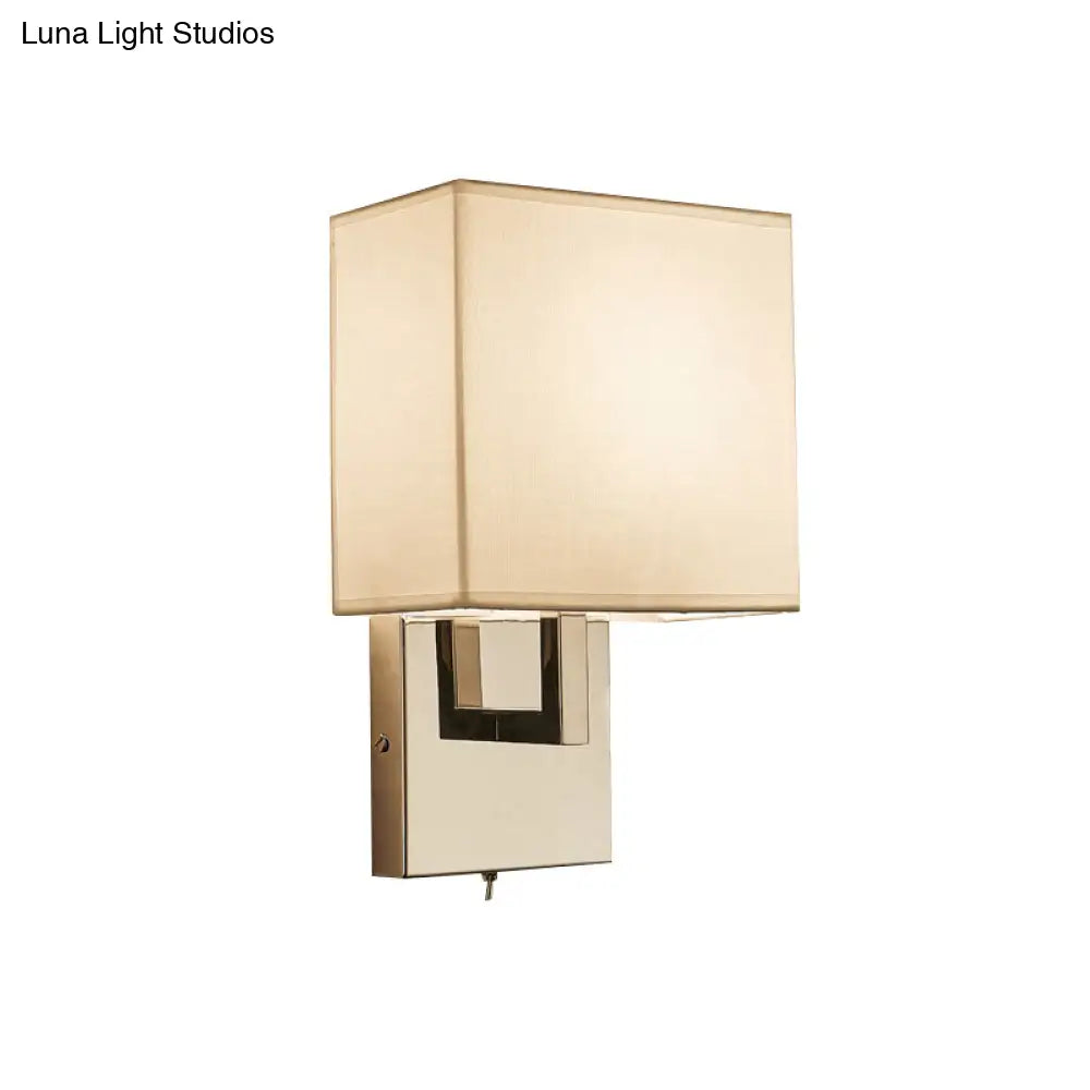 DecorBites™ Modernist Square Sconce Light Fixture in White for Bedroom Wall Lighting