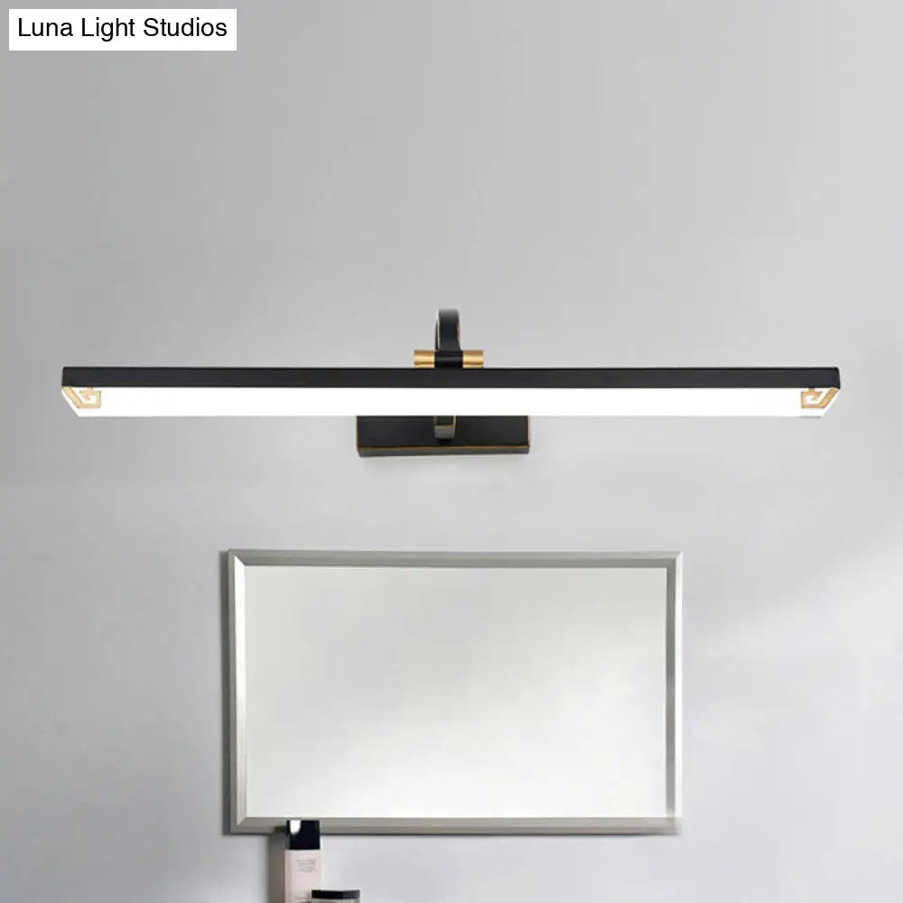 DecorBites™ Modernist Style Black Finish Linear Vanity Light: 16"/22" wide LED Acrylic and Metal Wall Lamp for Bathroom - Warm/White Lighting
