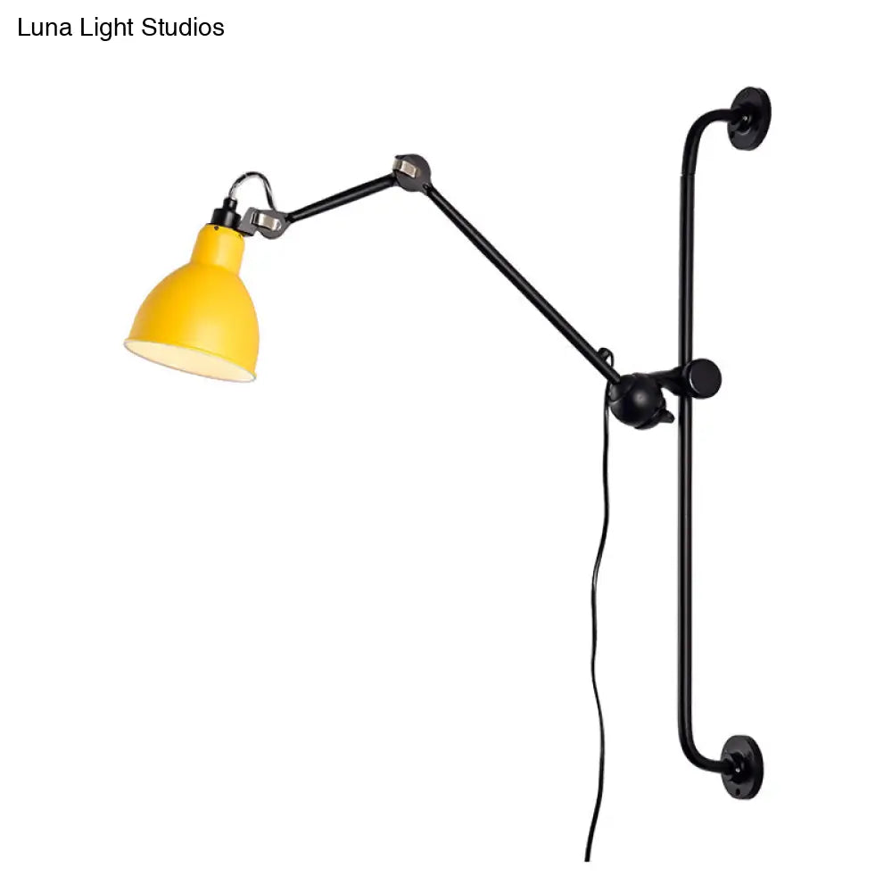 DecorBites™ Modernist Style Black/White Dome Shade Wall Light with Adjustable Metal Lamp - Ideal for Dining Room