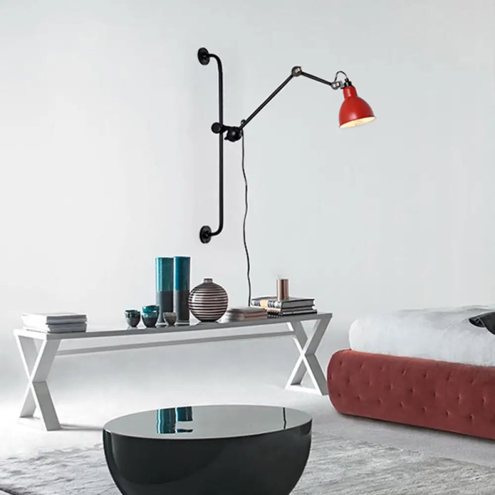 DecorBites™ Modernist Style Black/White Dome Shade Wall Light with Adjustable Metal Lamp - Ideal for Dining Room