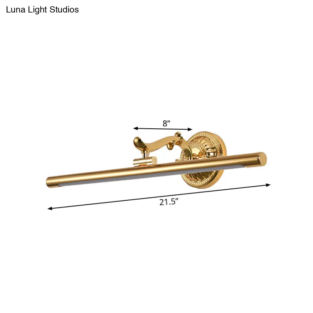DecorBites™ Modernist Style LED Vanity Wall Light in Linear Metallic Design – 16"/21.5" Width, Brass/Gold Finish