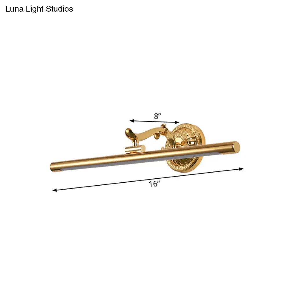 DecorBites™ Modernist Style LED Vanity Wall Light in Linear Metallic Design – 16"/21.5" Width, Brass/Gold Finish
