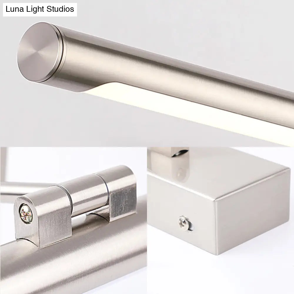 DecorBites™ Modernist Tubular Wall Lamp in Gold Metal with LED Vanity Lighting - 16.5"/20.5" Width, Ideal for Bedrooms
