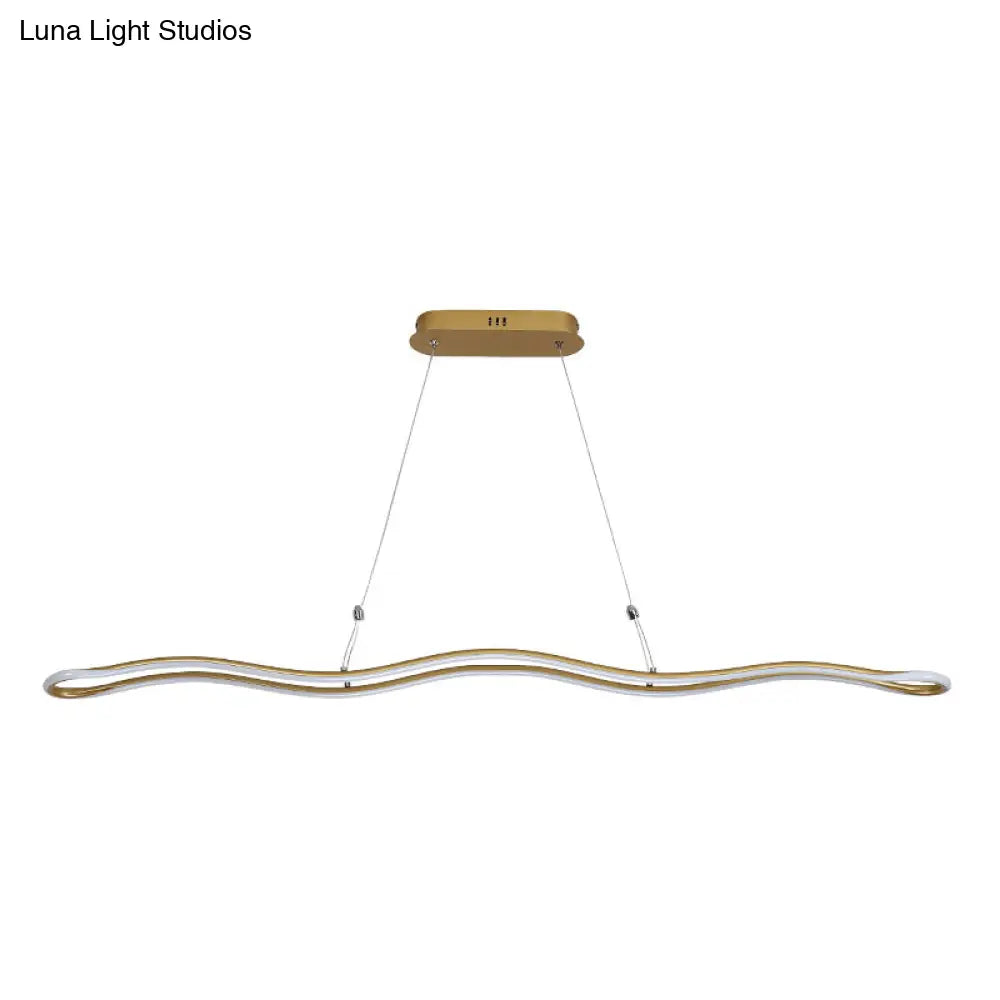DecorBites™ Modernist Wavy Strip LED Island Pendant - Acrylic Dining Room Hanging Lamp Kit