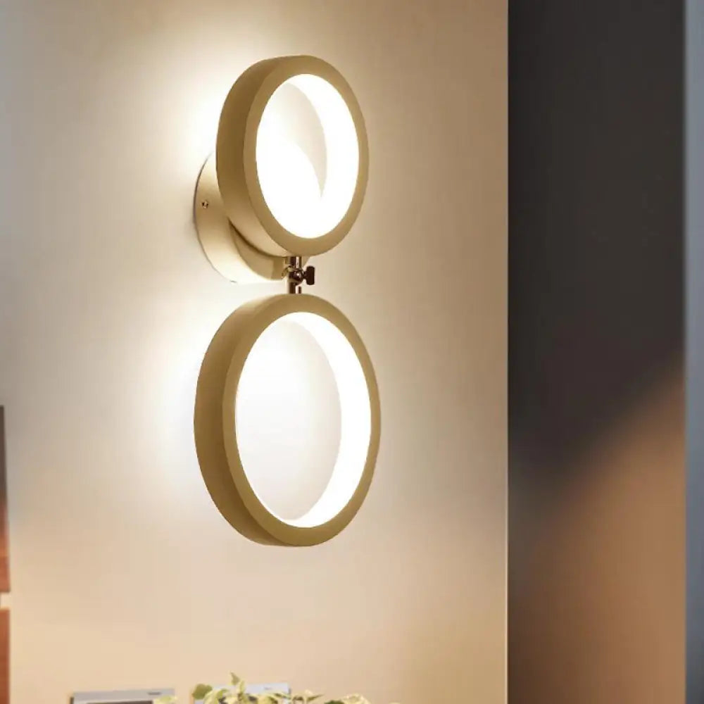 DecorBites™ Modernist White Halo Ring Wall Sconce Light - Metal LED Wall Lamp for Corners