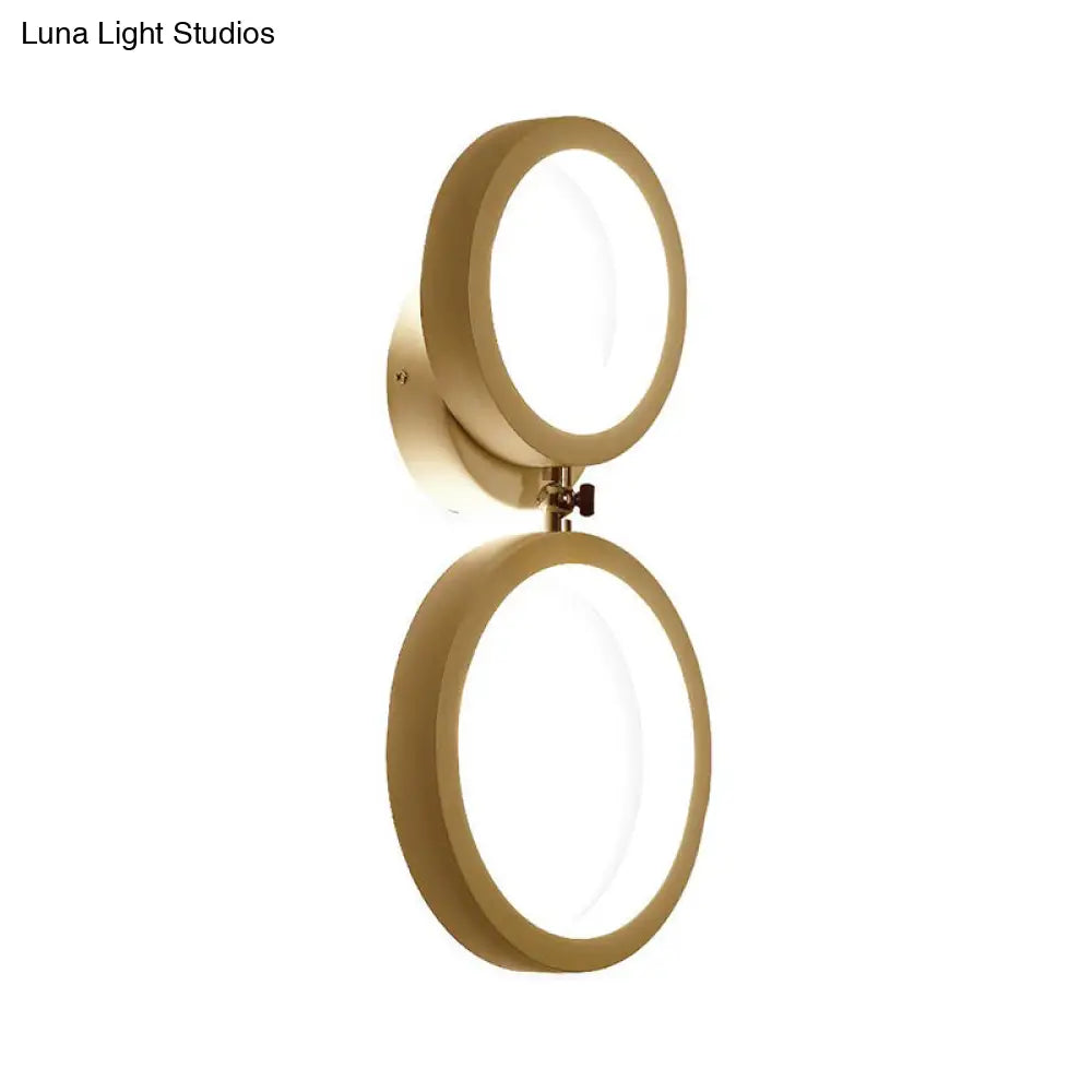 DecorBites™ Modernist White Halo Ring Wall Sconce Light - Metal LED Wall Lamp for Corners