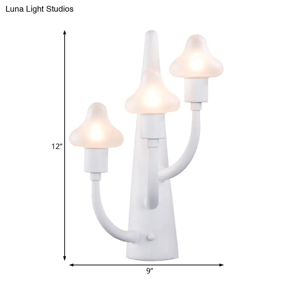 DecorBites™ Modernist White LED Wall Lamp with Mushroom Opal Glass Shade - 2/3 Lights Living Room Sconce