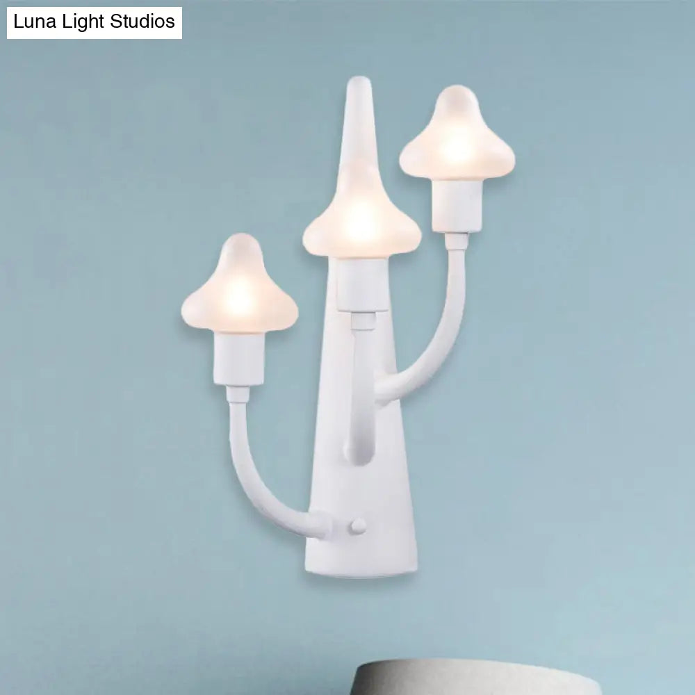 DecorBites™ Modernist White LED Wall Lamp with Mushroom Opal Glass Shade - 2/3 Lights Living Room Sconce