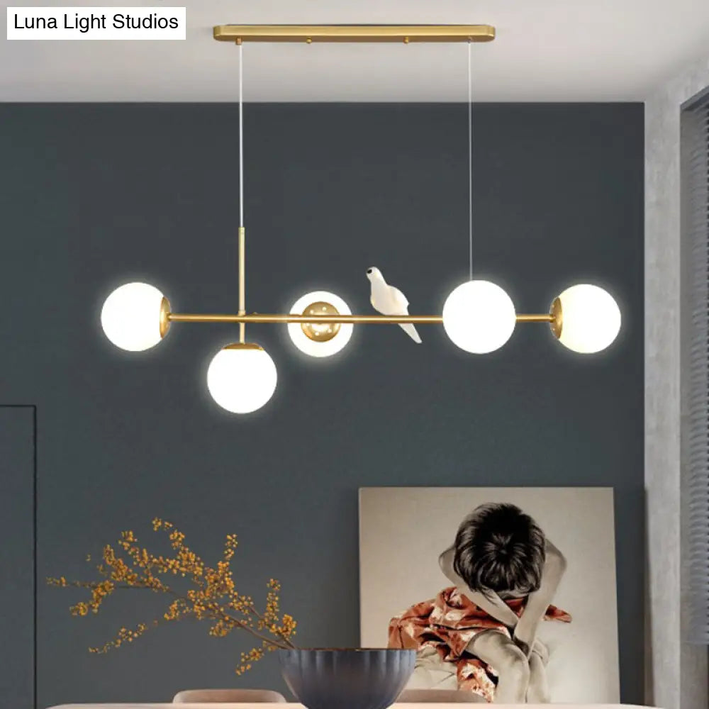 DecorBites™ Modo Island Glass 5-Light Pendant Light for Restaurants