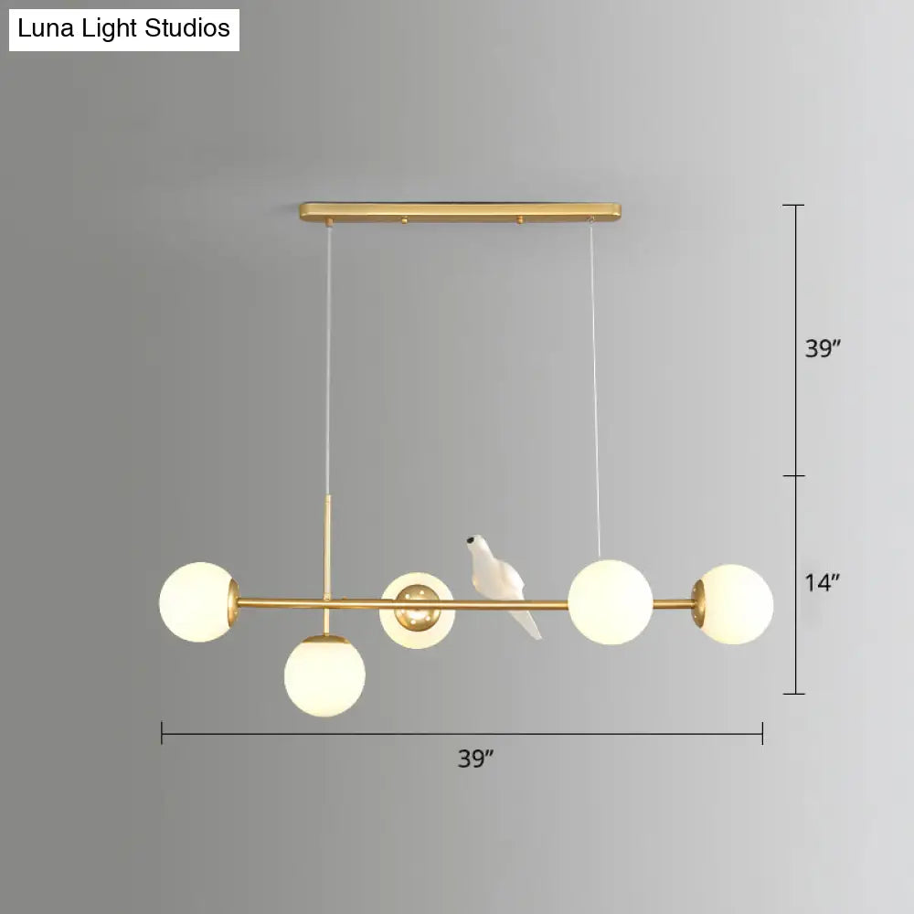 DecorBites™ Modo Island Glass 5-Light Pendant Light for Restaurants