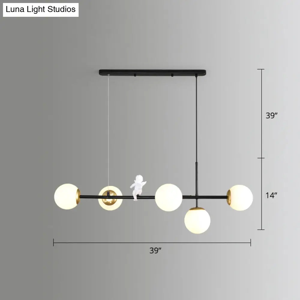 DecorBites™ Modo Island Glass 5-Light Pendant Light for Restaurants