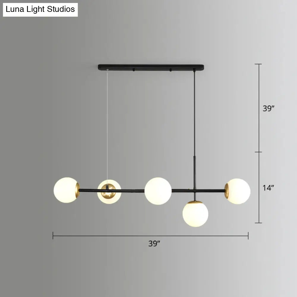 DecorBites™ Modo Island Glass 5-Light Pendant Light for Restaurants