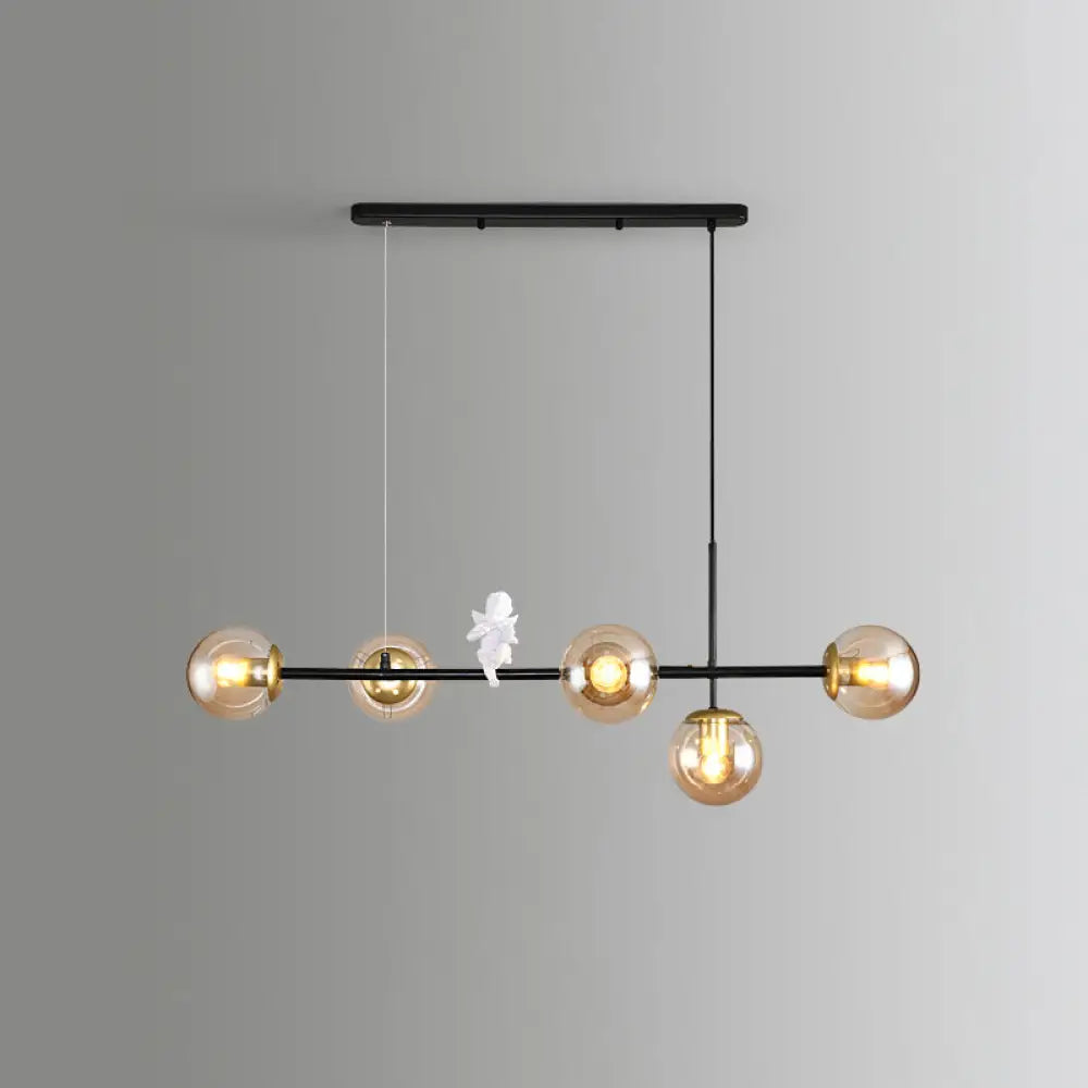 DecorBites™ Modo Island Glass 5-Light Pendant Light for Restaurants