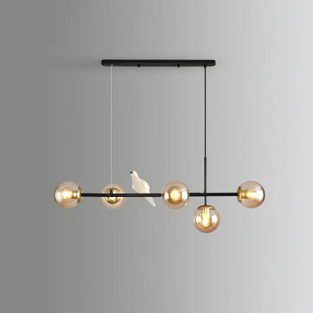 DecorBites™ Modo Island Glass 5-Light Pendant Light for Restaurants