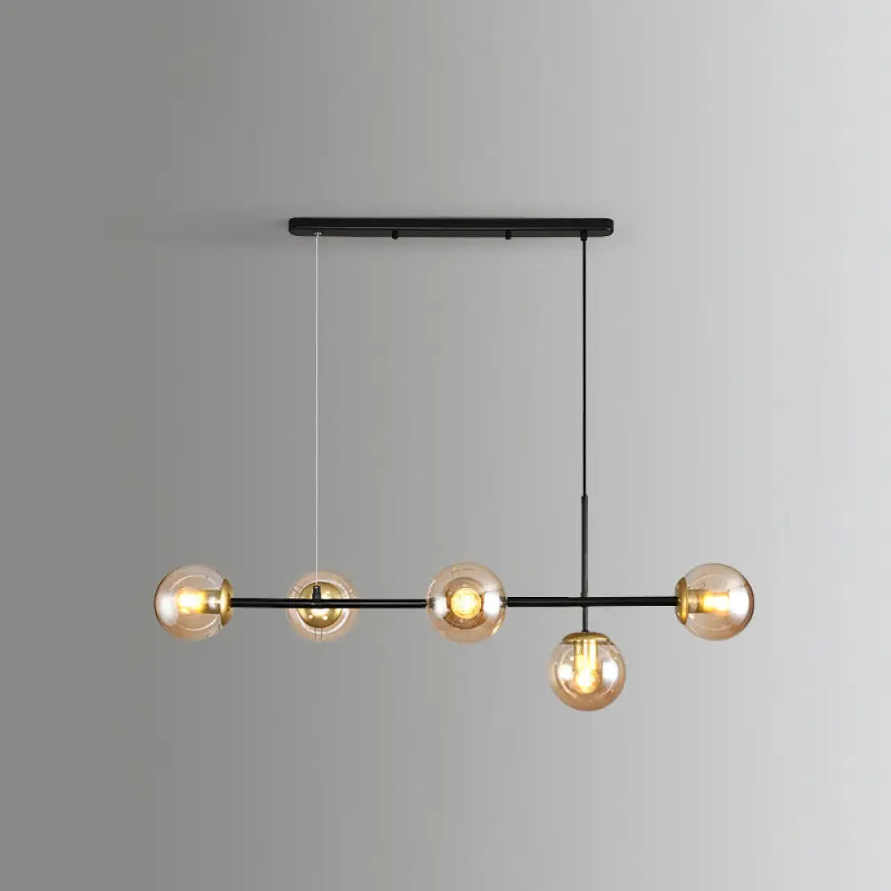 DecorBites™ Modo Island Glass 5-Light Pendant Light for Restaurants