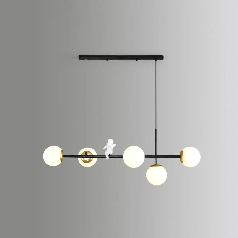 DecorBites™ Modo Island Glass 5-Light Pendant Light for Restaurants