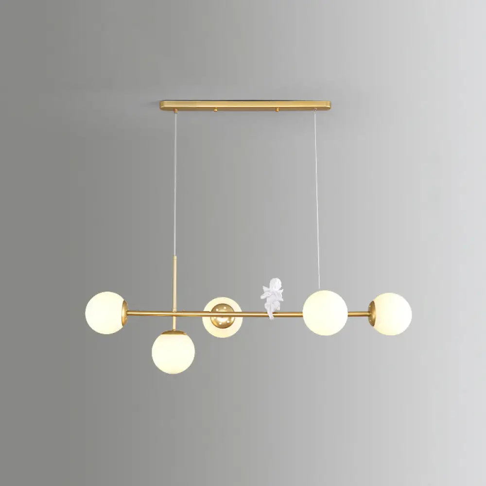 DecorBites™ Modo Island Glass 5-Light Pendant Light for Restaurants