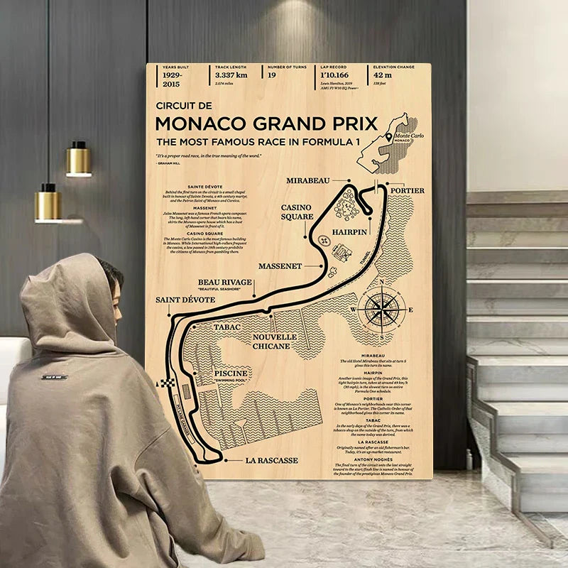 DecorBites™ Monaco Grand Prix F1 Racing Poster Art