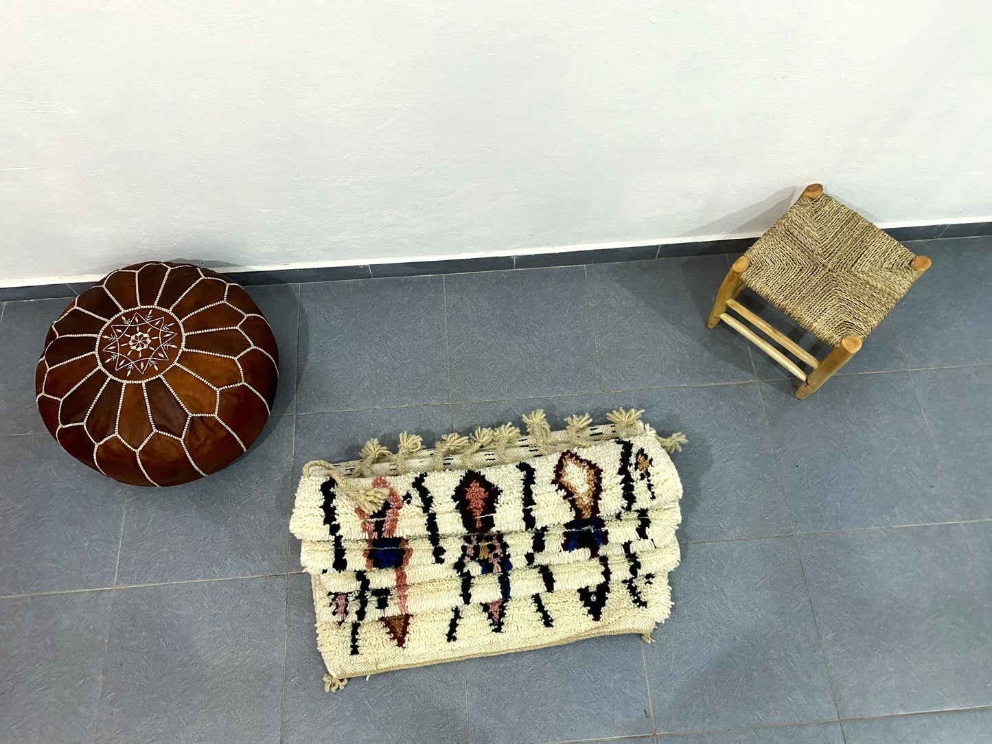 DecorBites™ Moroccan Handmade Beni Ouarain Rug 2.5m x 0.7m