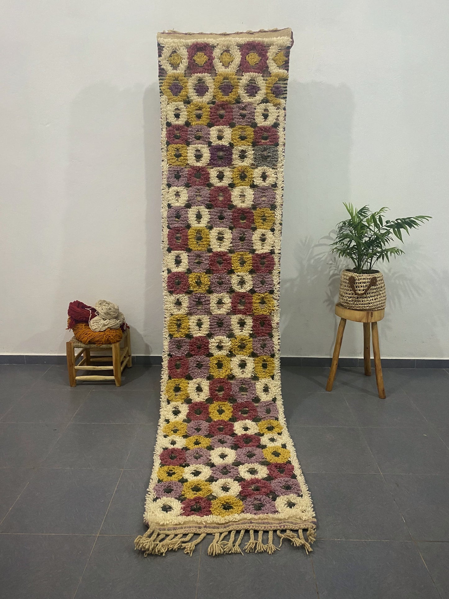 DecorBites™ Moroccan Handmade Beni Ouarain rug 2.7m x 0.7m
