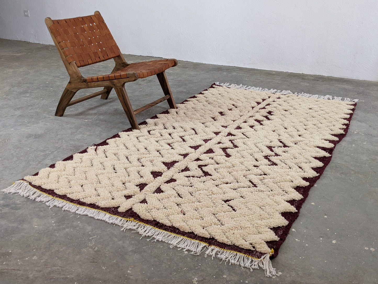 DecorBites™ Moroccan Handmade Traditional Beni Ouarain Rug 252 X 137 Cm