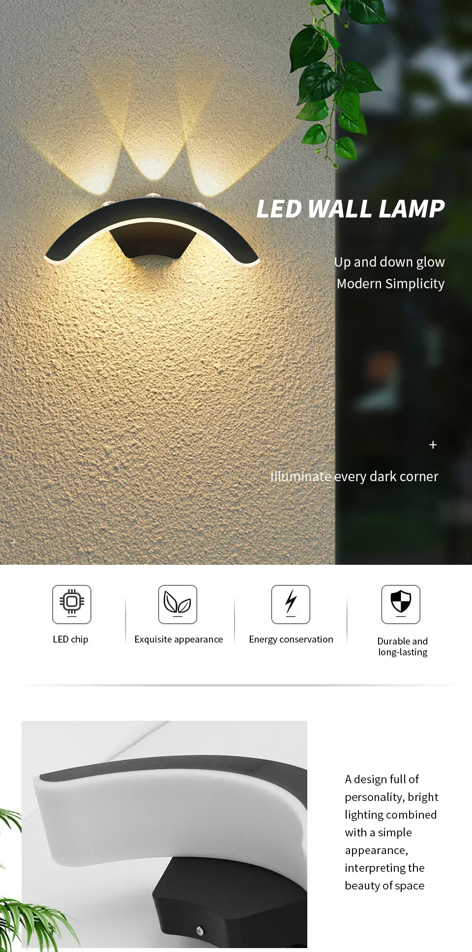 DecorBites™ Motion Sensor Outdoor Wall Light - Waterproof, Modern