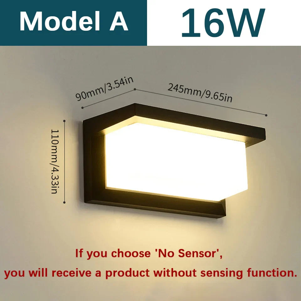 DecorBites™ Motion Sensor Outdoor Wall Light - Waterproof, Modern