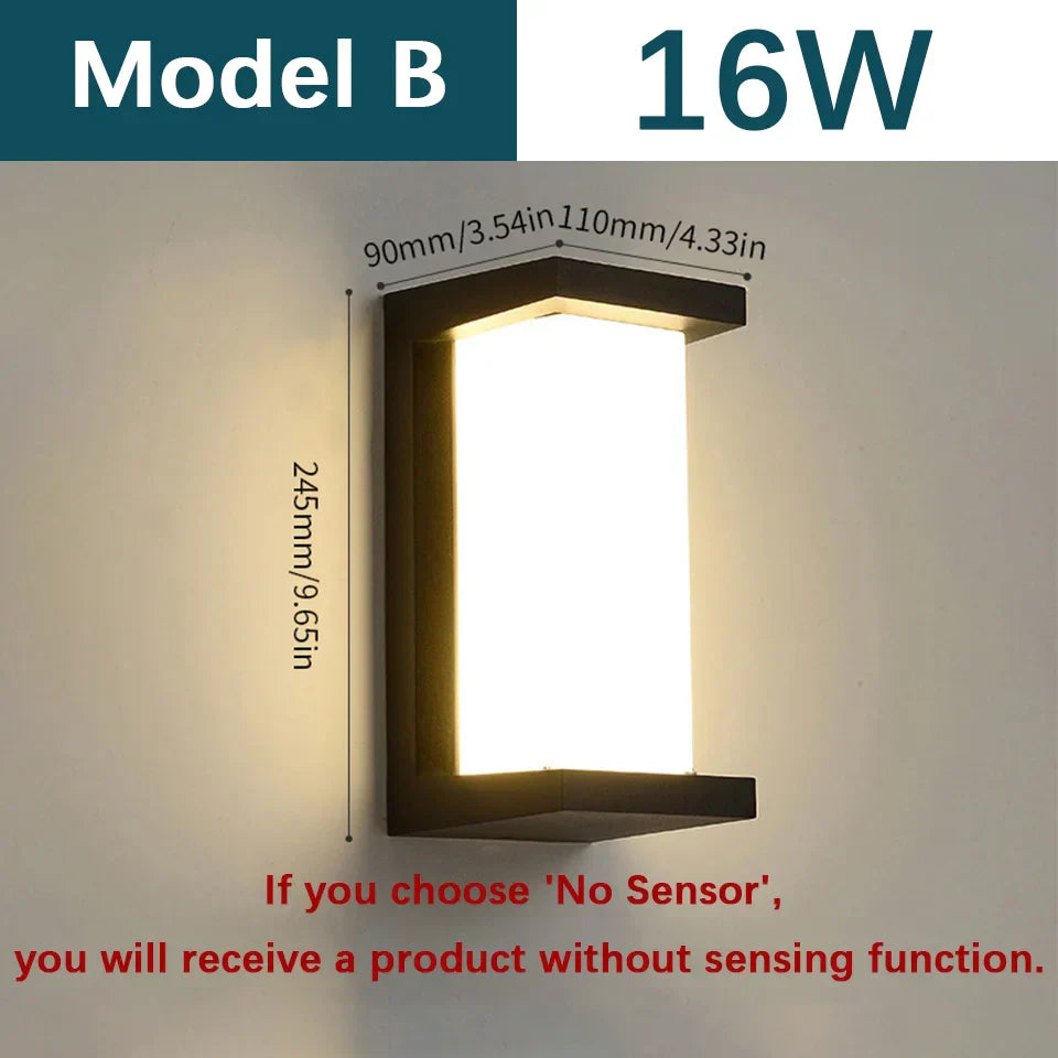 DecorBites™ Motion Sensor Outdoor Wall Light - Waterproof, Modern