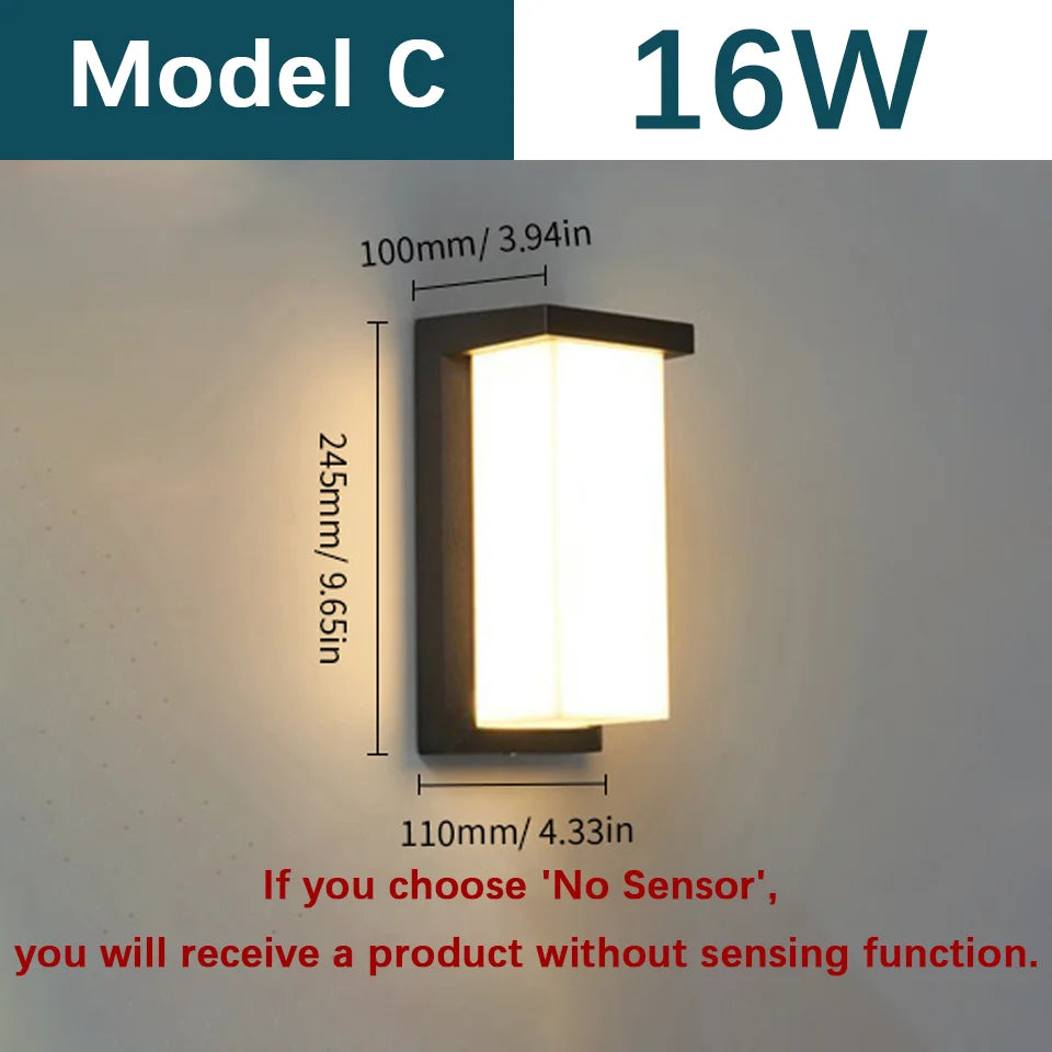 DecorBites™ Motion Sensor Outdoor Wall Light - Waterproof, Modern