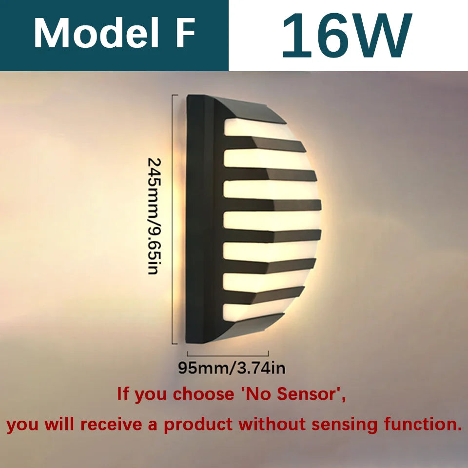 DecorBites™ Motion Sensor Outdoor Wall Light - Waterproof, Modern