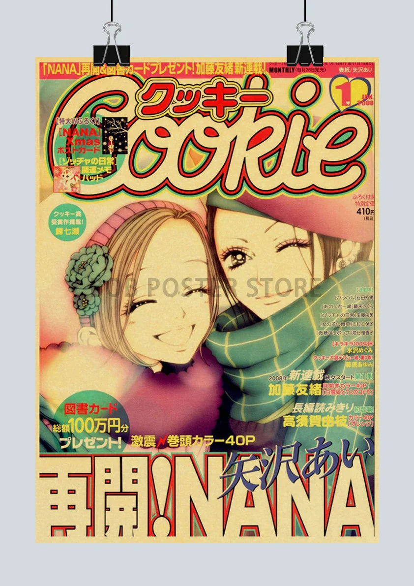 DecorBites™ NANA Anime Kraft Poster 2021 - Nostalgic Cafe Decor