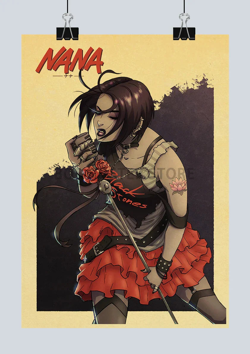 DecorBites™ NANA Anime Kraft Poster 2021 - Nostalgic Cafe Decor