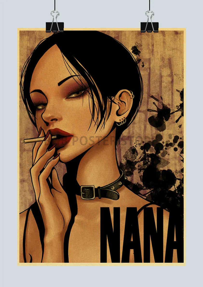 DecorBites™ NANA Anime Kraft Poster 2021 - Nostalgic Cafe Decor
