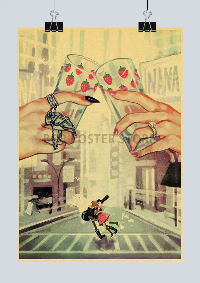 DecorBites™ NANA Anime Kraft Poster 2021 - Nostalgic Cafe Decor