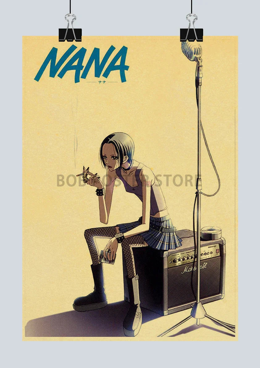 DecorBites™ NANA Anime Posters - Retro Kraft Paper Prints