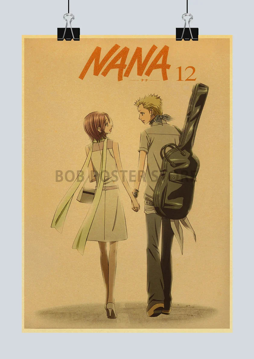 DecorBites™ NANA Anime Posters - Retro Kraft Paper Prints