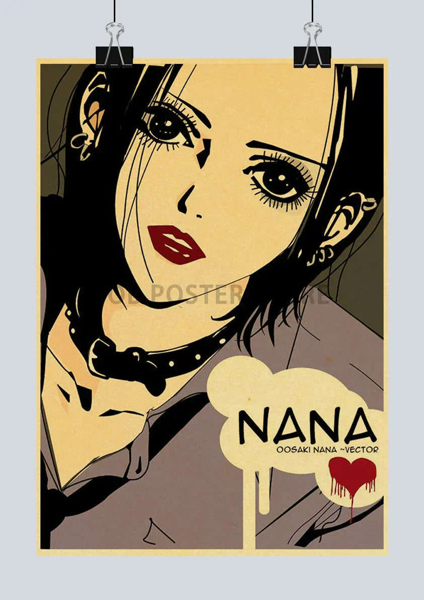 DecorBites™ NANA Anime Posters - Retro Kraft Paper Prints