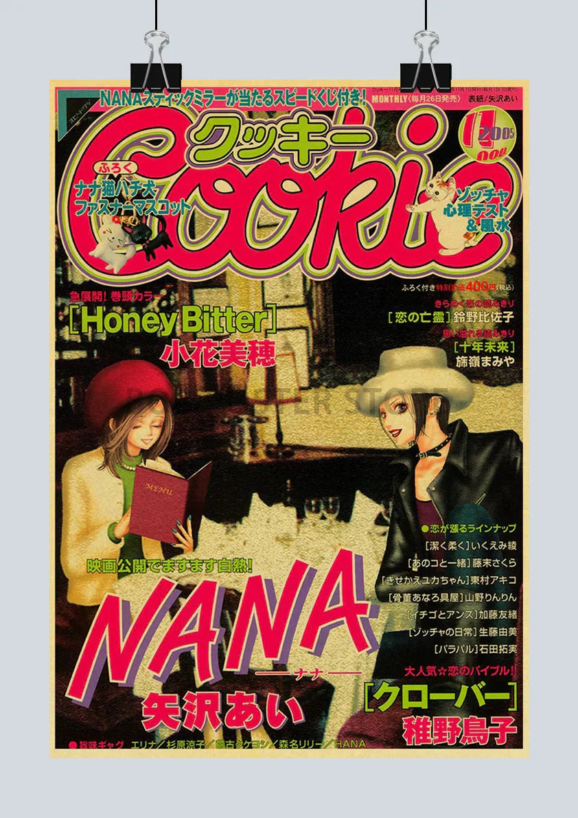 DecorBites™ NANA Anime Posters - Retro Kraft Paper Prints