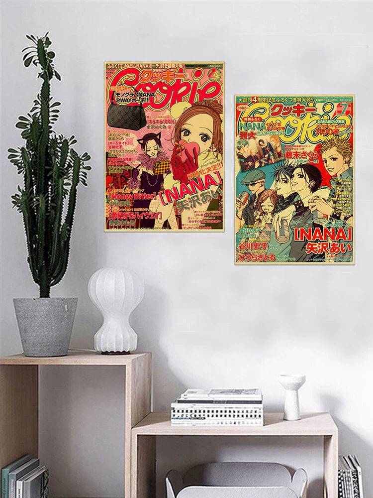 DecorBites™ NANA Anime Posters - Retro Kraft Paper Prints