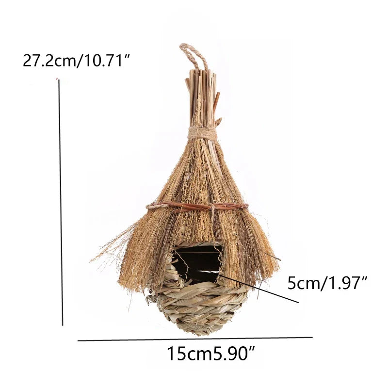 DecorBites™ Natural Grass Bird Cage for Outdoor Decor